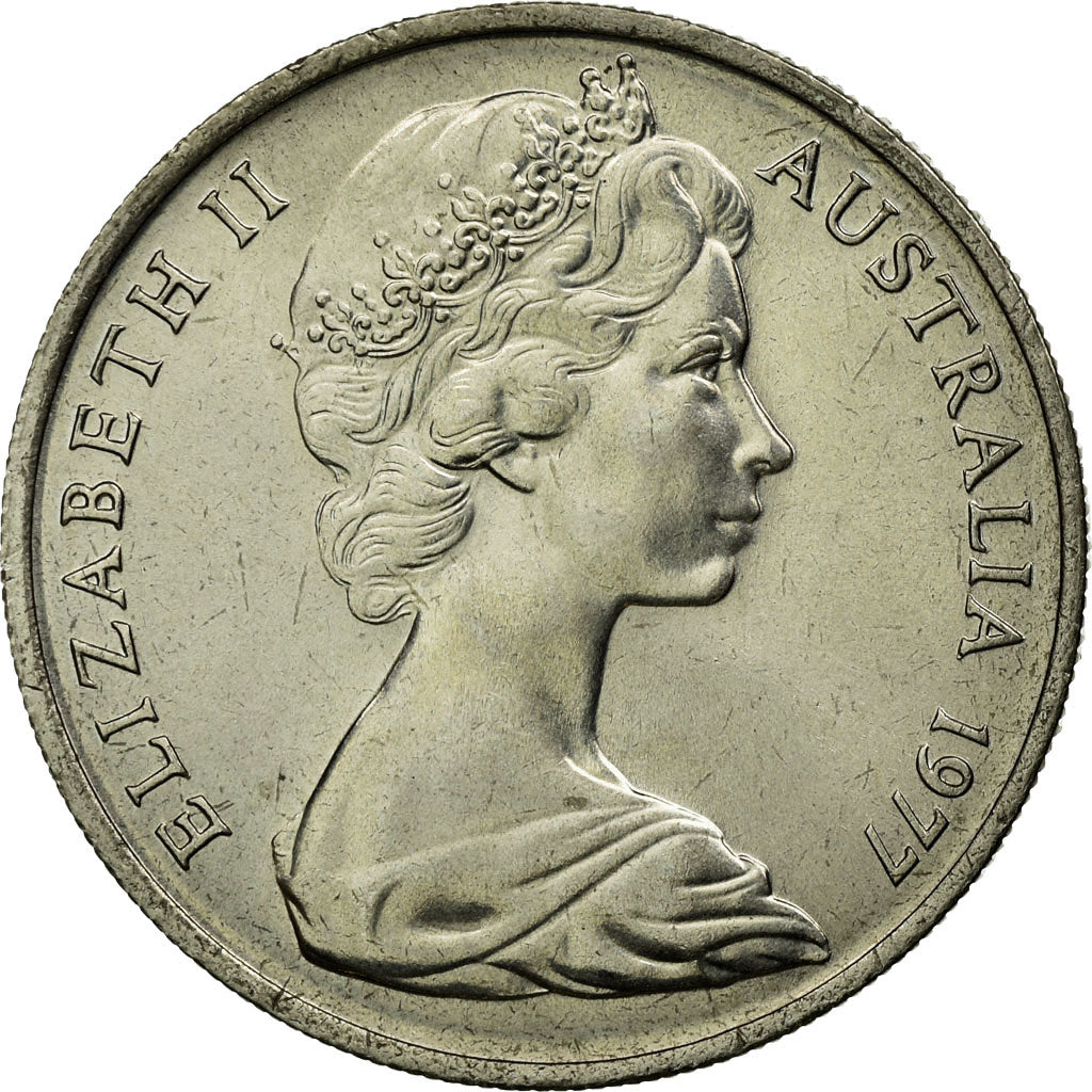 Coin, Australia, Elizabeth II, 10 Cents, 1977, AU(55-58), Copper-nickel, KM:65