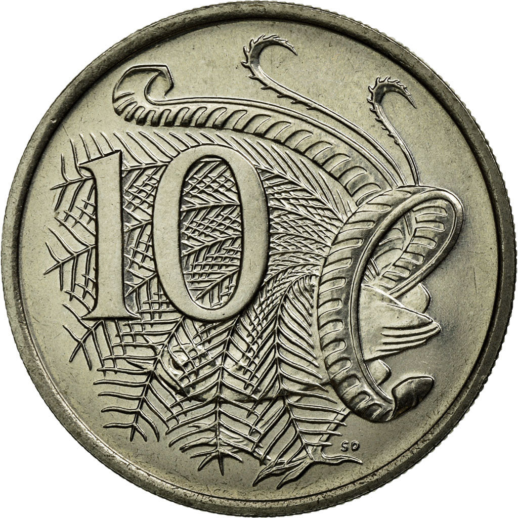 Coin, Australia, Elizabeth II, 10 Cents, 1977, AU(55-58), Copper-nickel, KM:65