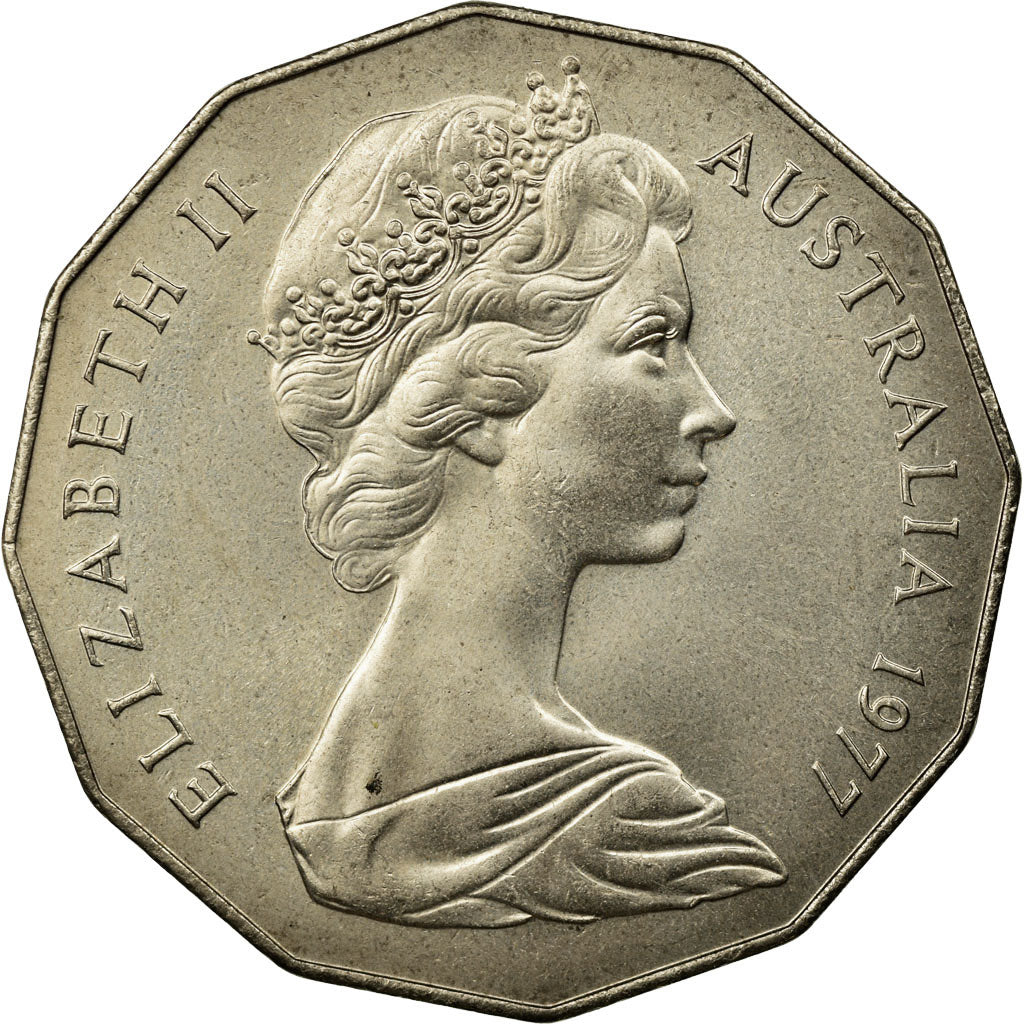 Coin, Australia, Elizabeth II, 50 Cents, 1977, AU(55-58), Copper-nickel, KM:70