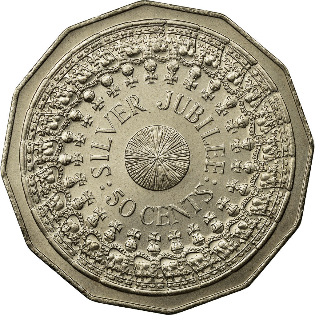 Coin, Australia, Elizabeth II, 50 Cents, 1977, AU(55-58), Copper-nickel, KM:70