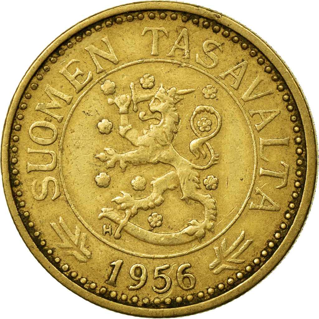 Coin, Finland, 10 Markkaa, 1956, EF(40-45), Aluminum-Bronze, KM:38