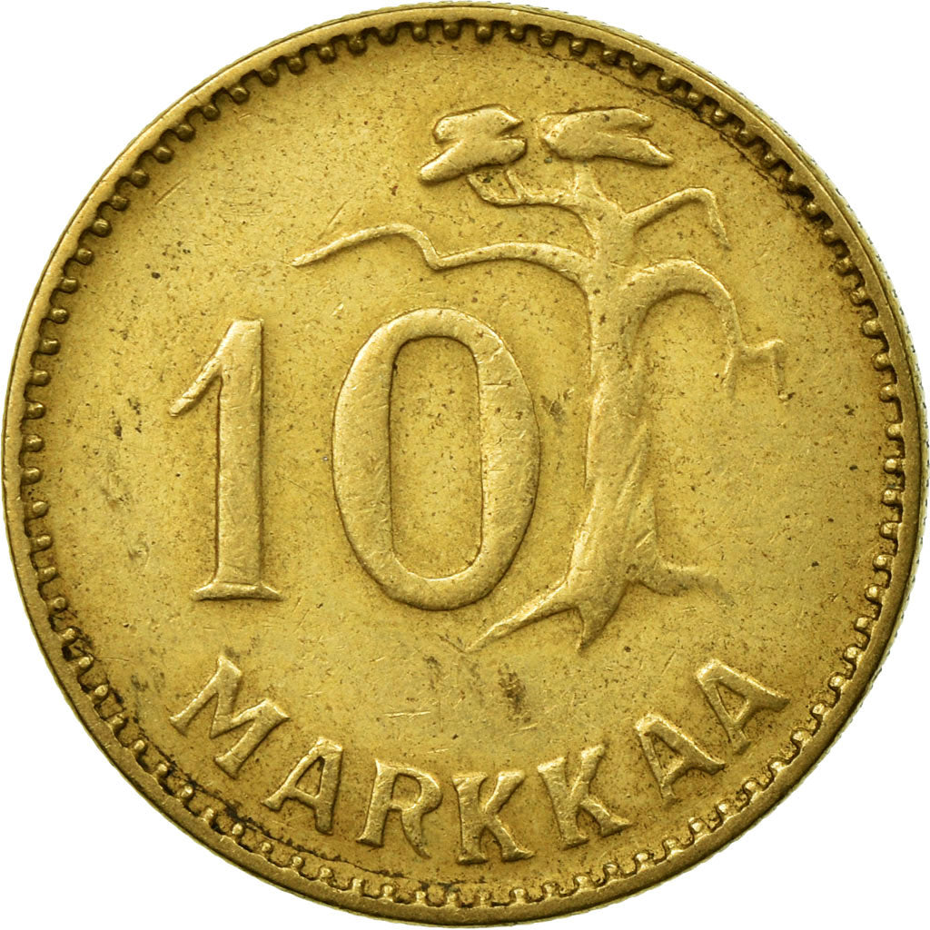 Coin, Finland, 10 Markkaa, 1956, EF(40-45), Aluminum-Bronze, KM:38