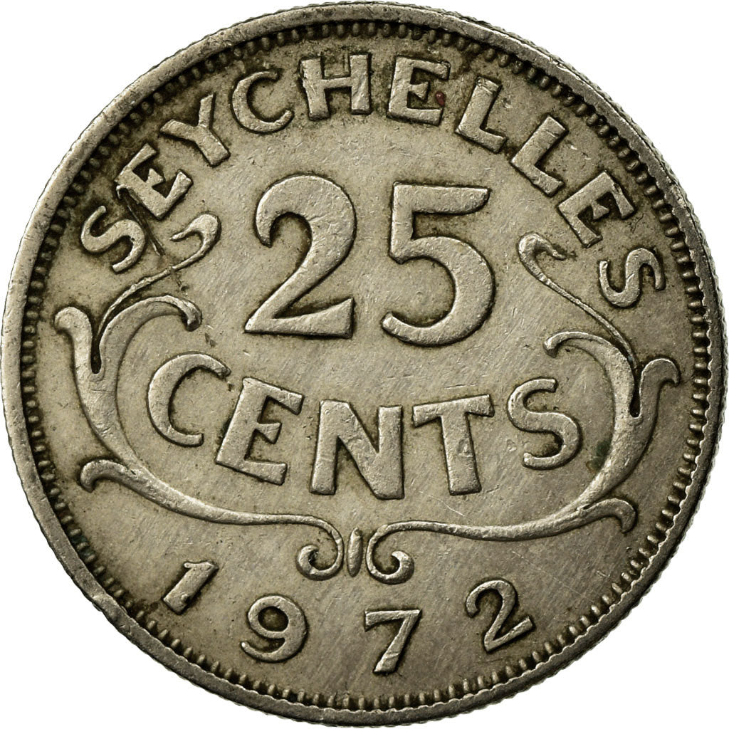 Coin, Seychelles, 25 Cents, 1972, EF(40-45), Copper-nickel, KM:11