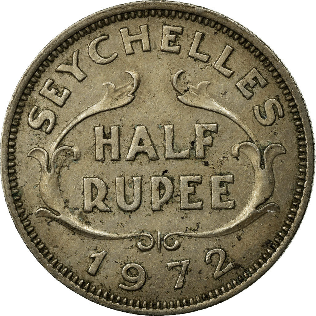 Coin, Seychelles, 1/2 Rupee, 1972, EF(40-45), Copper-nickel, KM:12