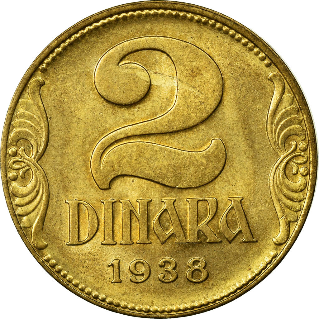 Coin, Yugoslavia, Petar II, 2 Dinara, 1938, AU(55-58), Aluminum-Bronze, KM:20
