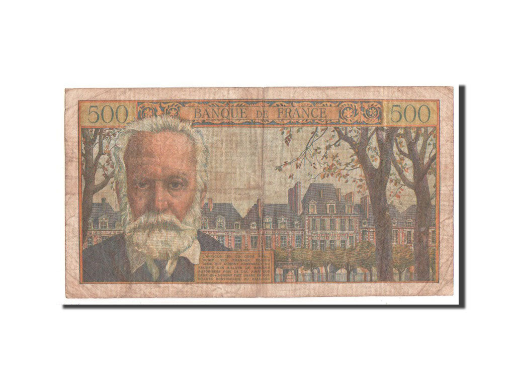 France, 500 Francs, 500 F 1954-1958 ''Victor Hugo'', 1954, KM #133a, VF(20-25),.