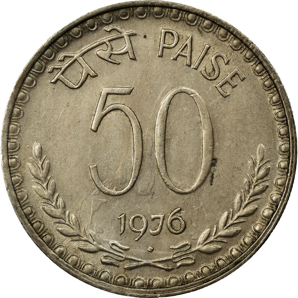 Moneta, REPUBBLICA DELL’INDIA, 50 Paise, 1976, BB, Rame-nichel, KM:63
