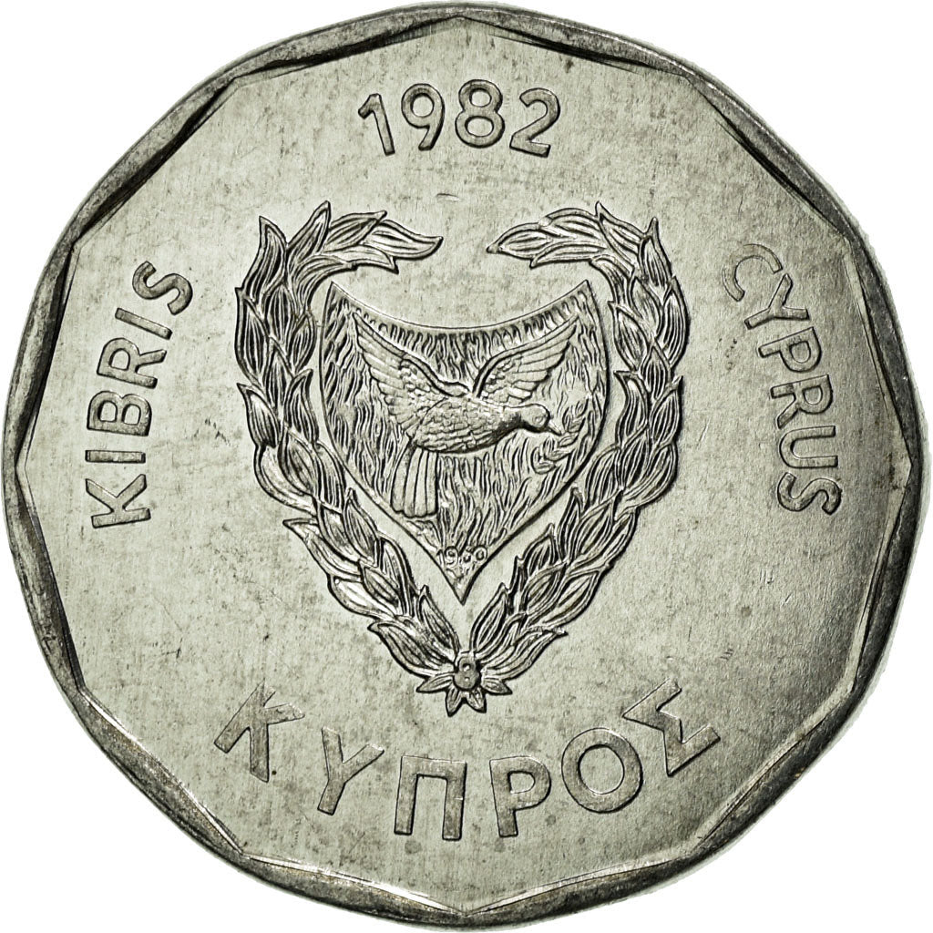 Coin, Cyprus, 5 Mils, 1982, EF(40-45), Aluminum, KM:50.2