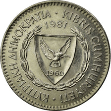 Coin, Cyprus, 100 Mils, 1981, AU(55-58), Copper-nickel, KM:42