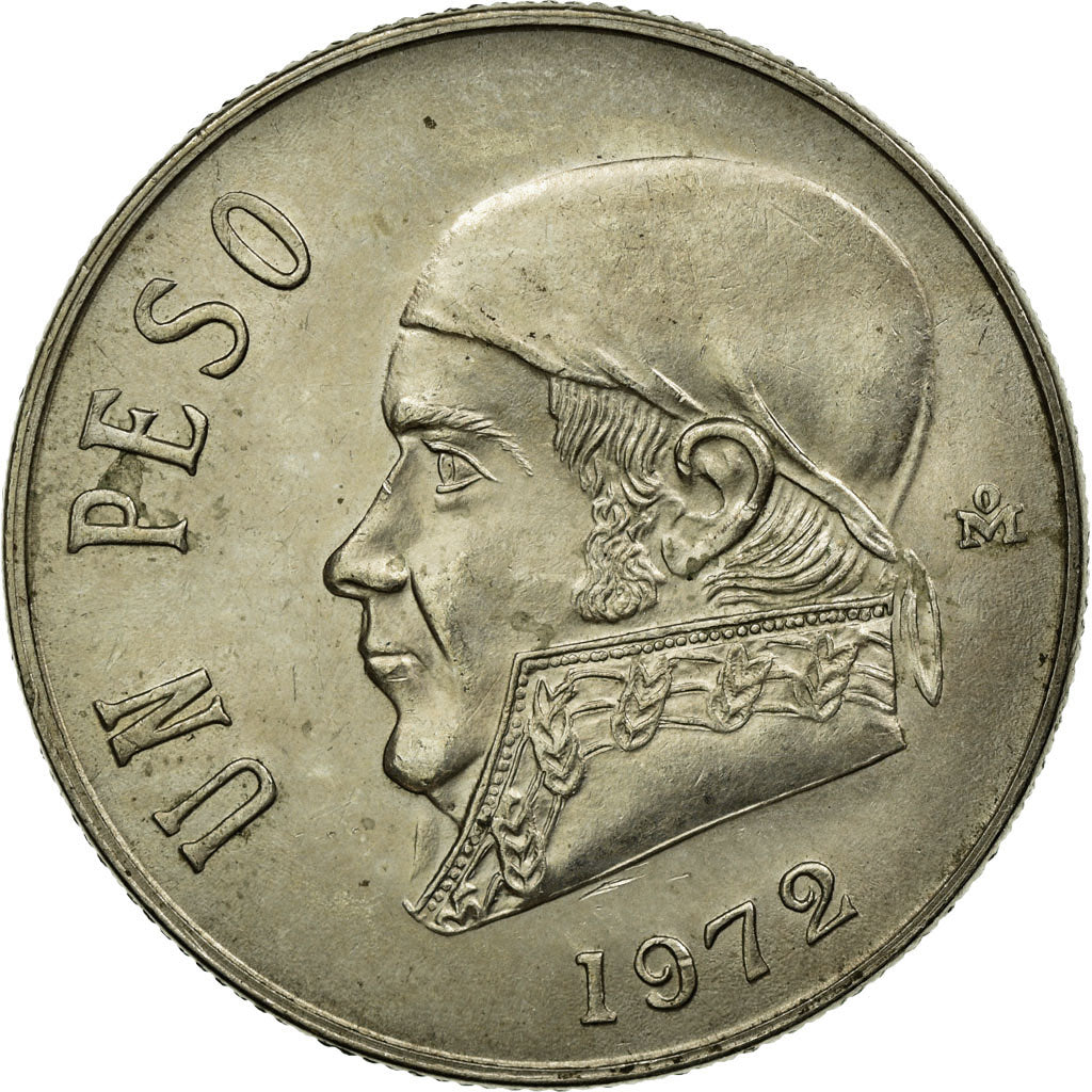 Moneta, Mexico, Peso, 1972, Mexico City, AU(55-58), Miedź-Nikiel, KM:460