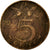 Coin, Netherlands, Wilhelmina I, 5 Cents, 1948, VF(30-35), Bronze, KM:176