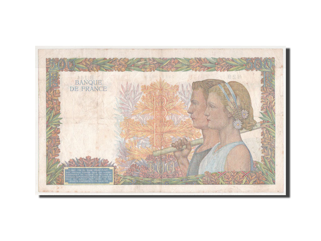 France, 500 Francs, 500 F 1940-1944 ''La Paix'', 1940, KM #95a, EF(40-45),...