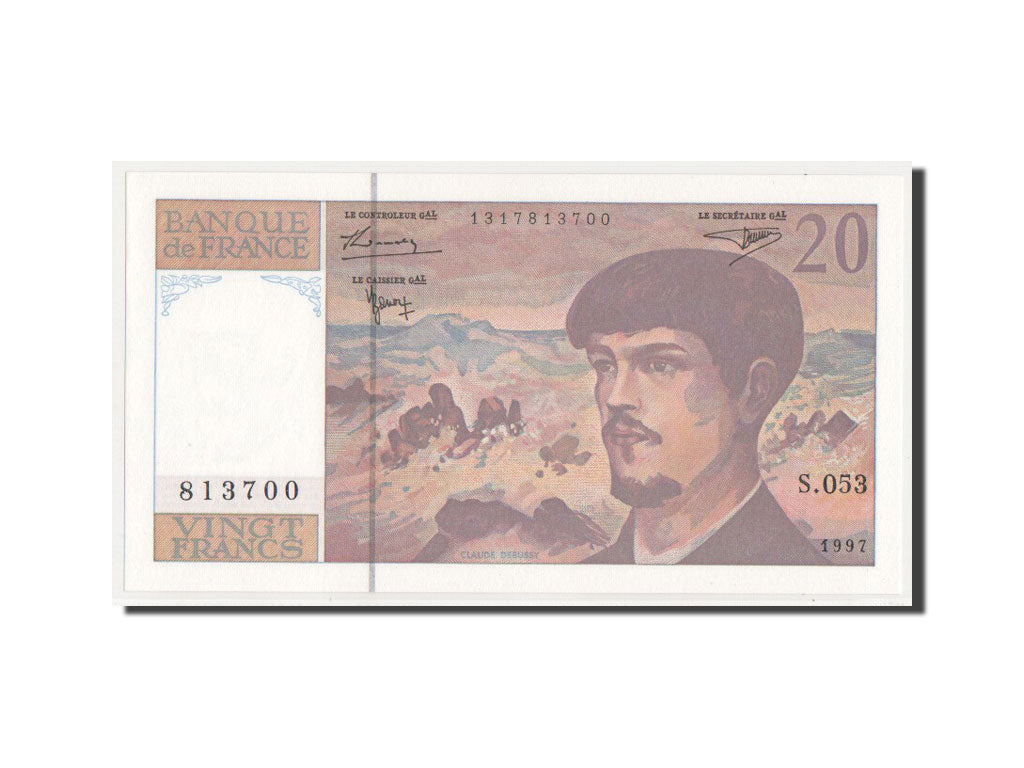 Geldschein, Frankreich, 20 Francs, 20 F 1980-1997 ''Debussy'', 1997, UNZ
