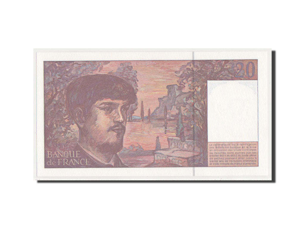 Geldschein, Frankreich, 20 Francs, 20 F 1980-1997 ''Debussy'', 1997, UNZ