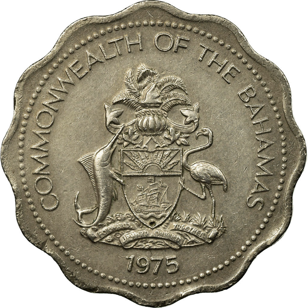 Monnaie, Bahamas, Elizabeth II, 10 Cents, 1975, Franklin Mint, TTB