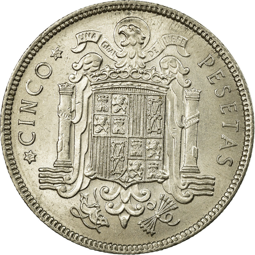 Monnaie, Espagne, Caudillo and regent, 5 Pesetas, 1950, SUP, Nickel, KM:778