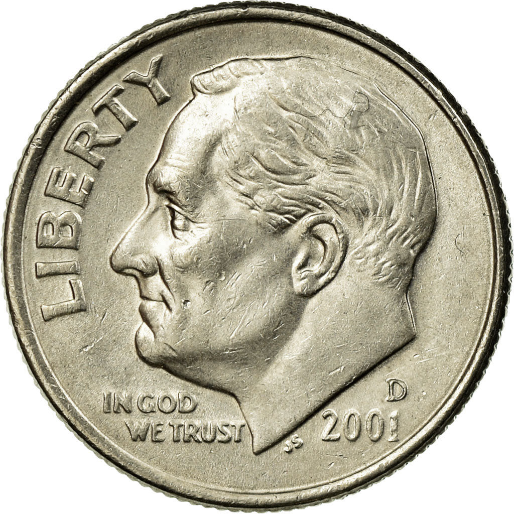 Moeda, Estados Unidos da América, Roosevelt Dime, Dime, 2001, U.S. Mint