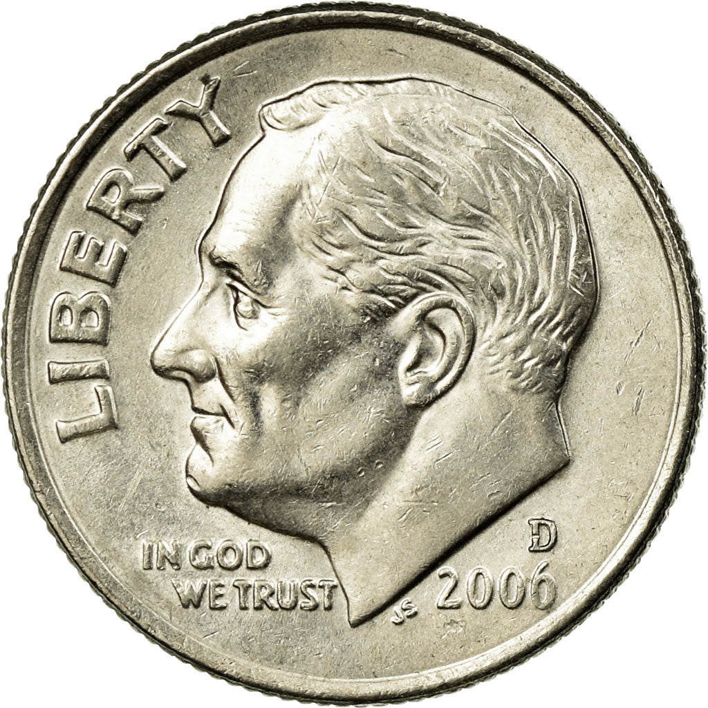 Coin, United States, Roosevelt Dime, Dime, 2006, U.S. Mint, Denver, AU(55-58)