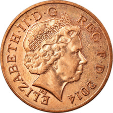 Coin, Great Britain, 2 New Pence, 2014, AU(55-58), Copper Plated Steel