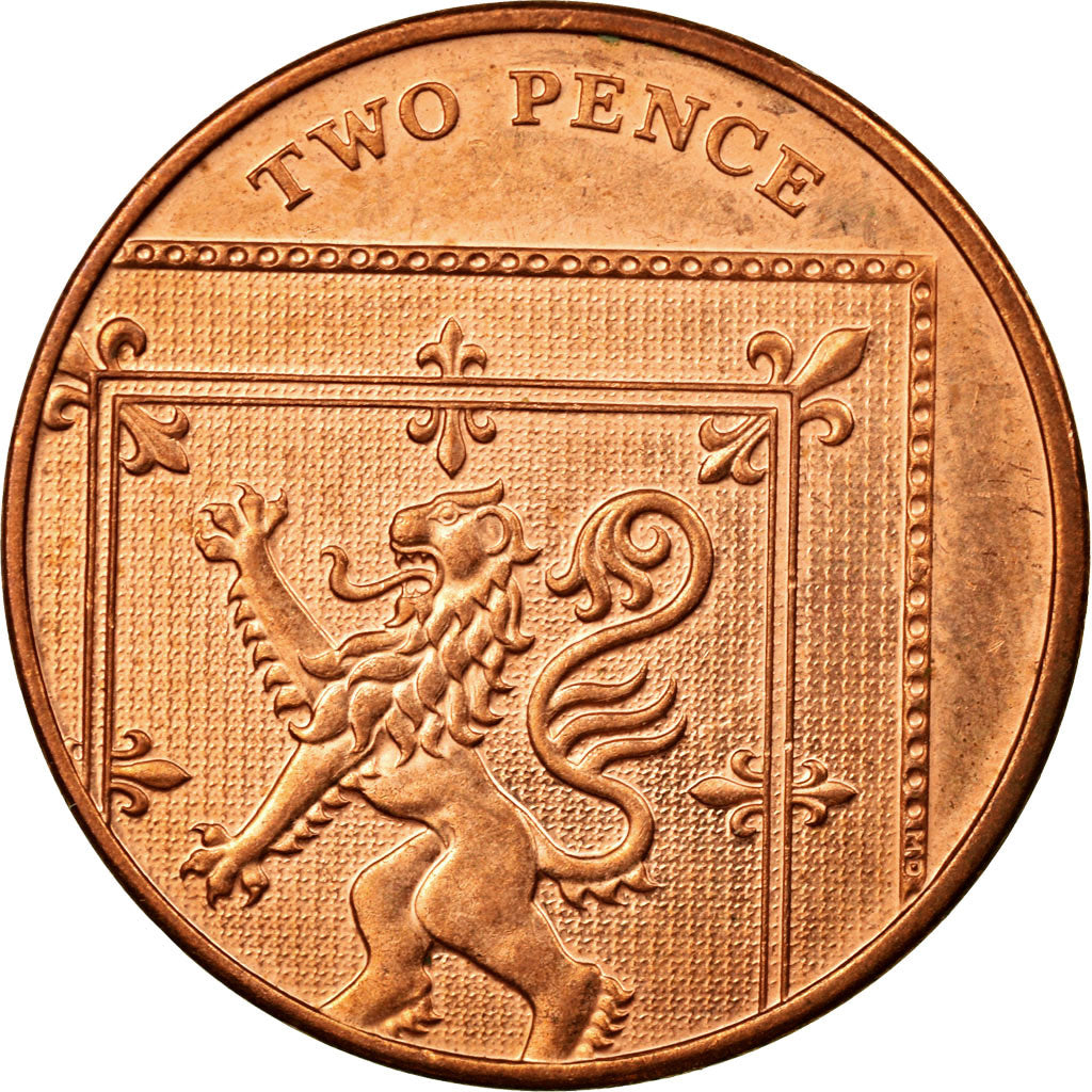 Coin, Great Britain, 2 New Pence, 2014, AU(55-58), Copper Plated Steel