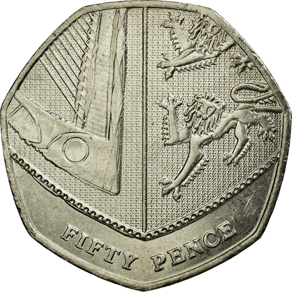Coin, Great Britain, 50 Pence, 2014, AU(55-58), Copper-nickel
