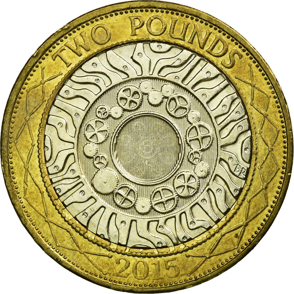 Coin, Great Britain, 2 Pounds, 2015, AU(55-58), Bi-Metallic