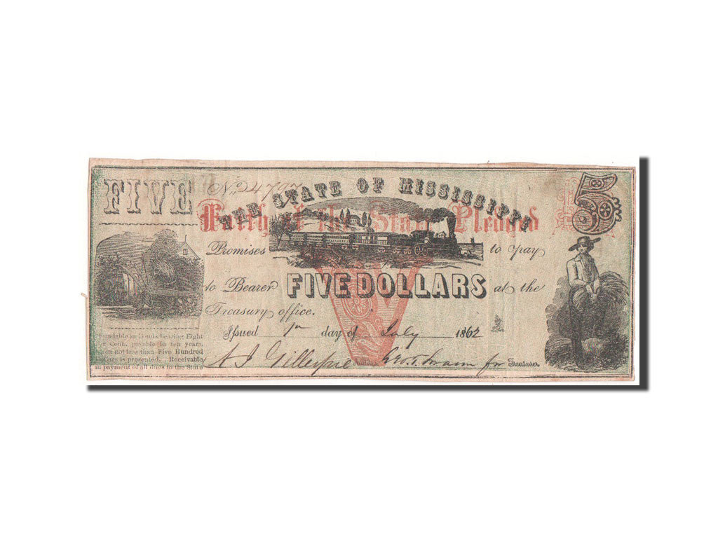 United States, 5 Dollars, 1862, VF(30-35)