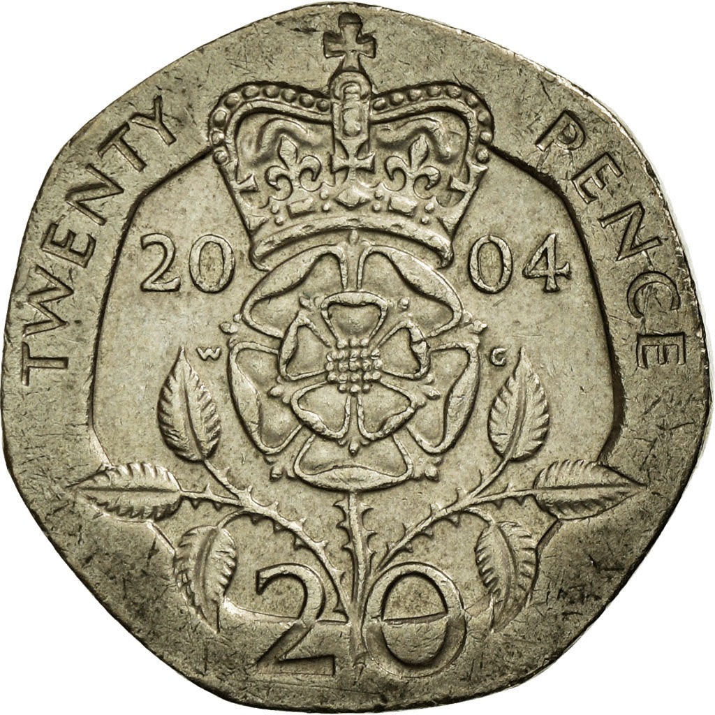 Coin, Great Britain, Elizabeth II, 20 Pence, 2004, EF(40-45), Copper-nickel