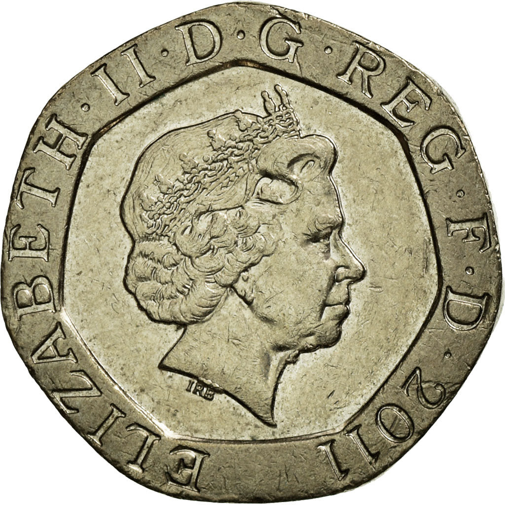 Coin, Great Britain, Elizabeth II, 20 Pence, 2011, EF(40-45), Copper-nickel