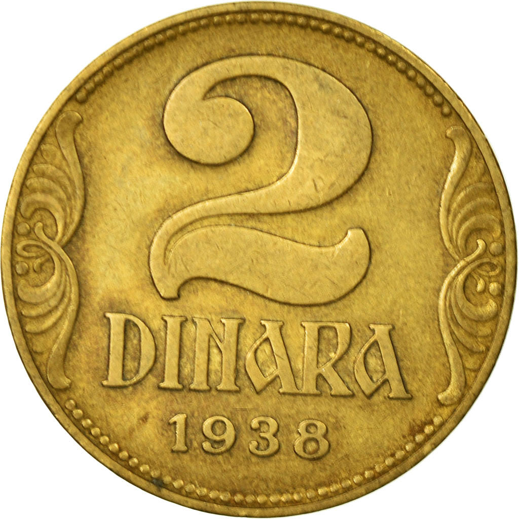 Münze, Jugoslawien, Petar II, 2 Dinara, 1938, SS, Aluminum-Bronze, KM:20