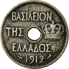 Coin, Greece, George I, 5 Lepta, 1912, VF(30-35), Nickel, KM:62
