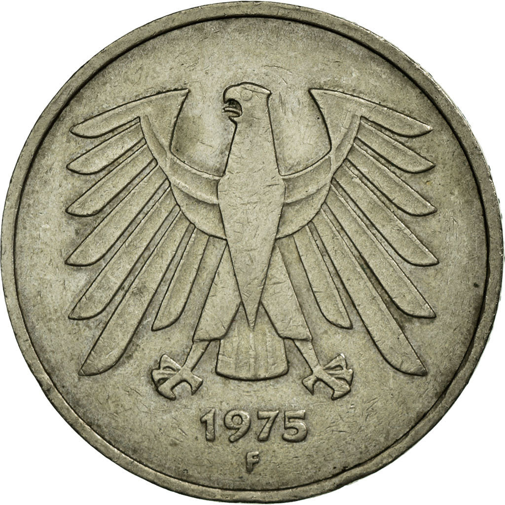 Monnaie, République fédérale allemande, 5 Mark, 1975, Stuttgart, TTB