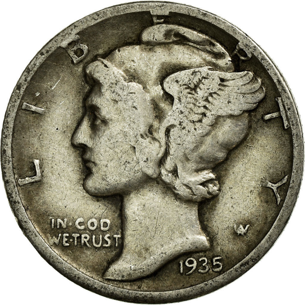 Coin, United States, Mercury Dime, Dime, 1935, U.S. Mint, Denver, VF(20-25)