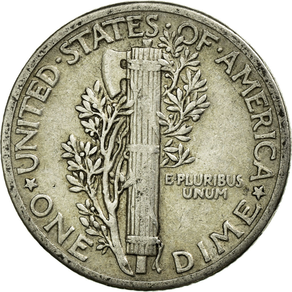 Coin, United States, Mercury Dime, Dime, 1938, U.S. Mint, Philadelphia