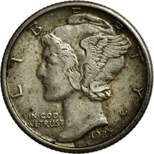 Coin, United States, Mercury Dime, Dime, 1927, U.S. Mint, Philadelphia