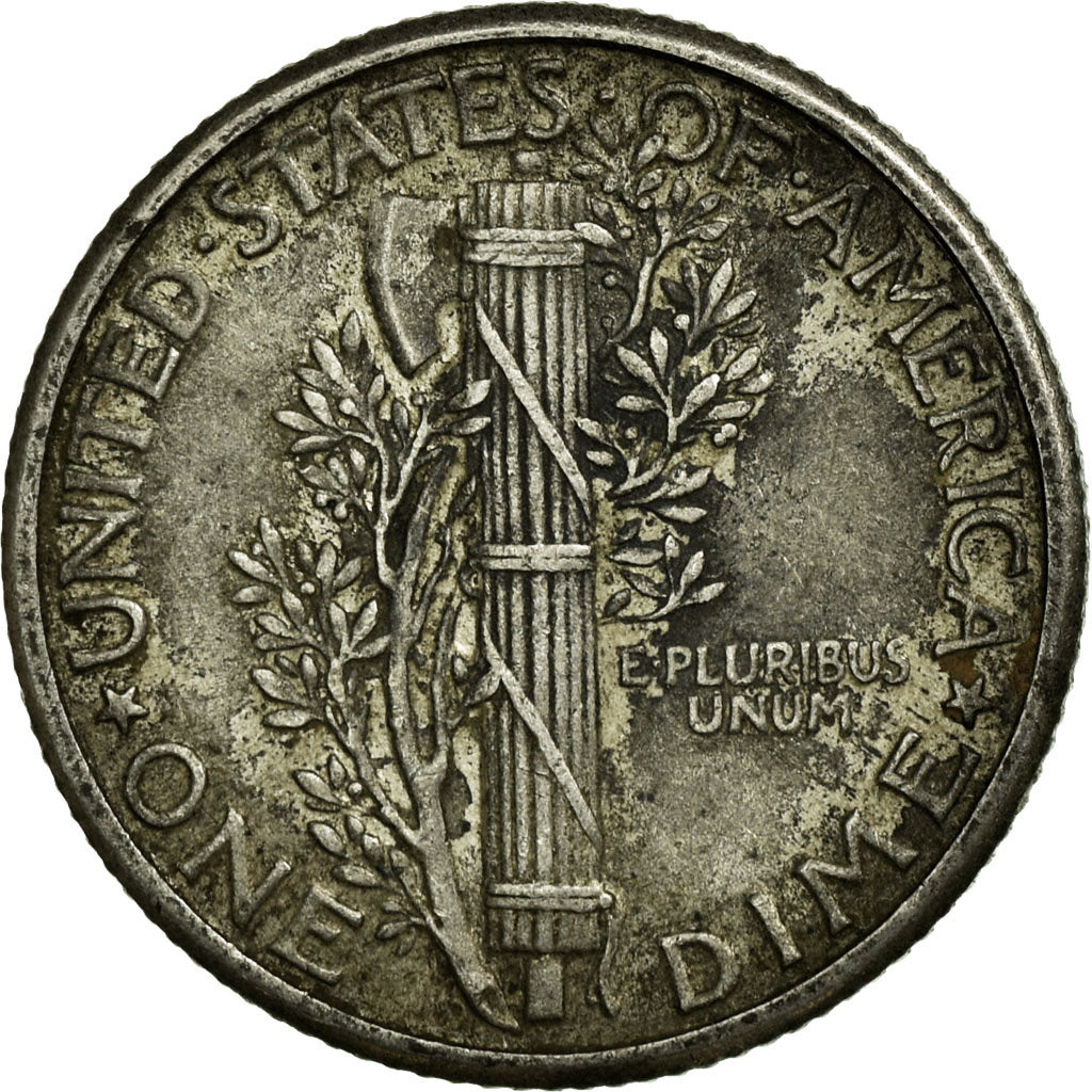 Coin, United States, Mercury Dime, Dime, 1927, U.S. Mint, Philadelphia