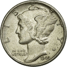 Coin, United States, Mercury Dime, Dime, 1944, U.S. Mint, Denver, EF(40-45)