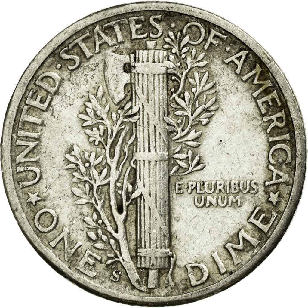 Coin, United States, Mercury Dime, Dime, 1943, U.S. Mint, San Francisco