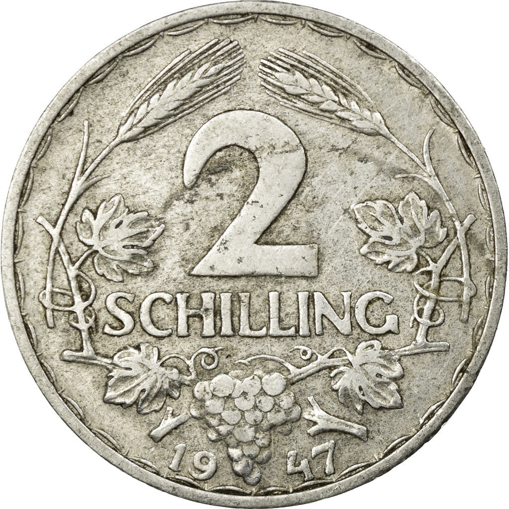 Coin, Austria, 2 Schilling, 1947, EF(40-45), Aluminum, KM:2872