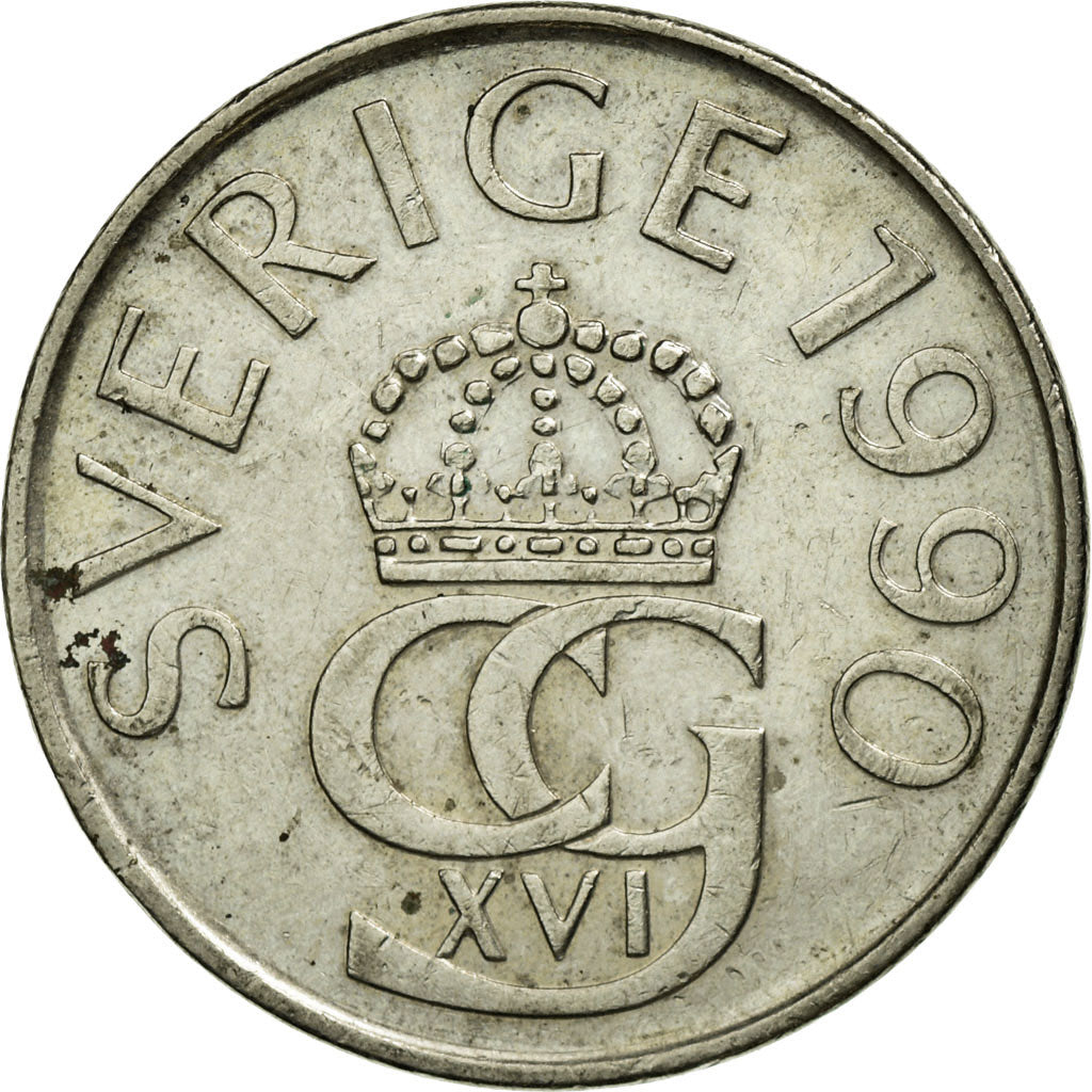 Monnaie, Suède, Carl XVI Gustaf, 5 Kronor, 1990, TTB, Copper-nickel, KM:853
