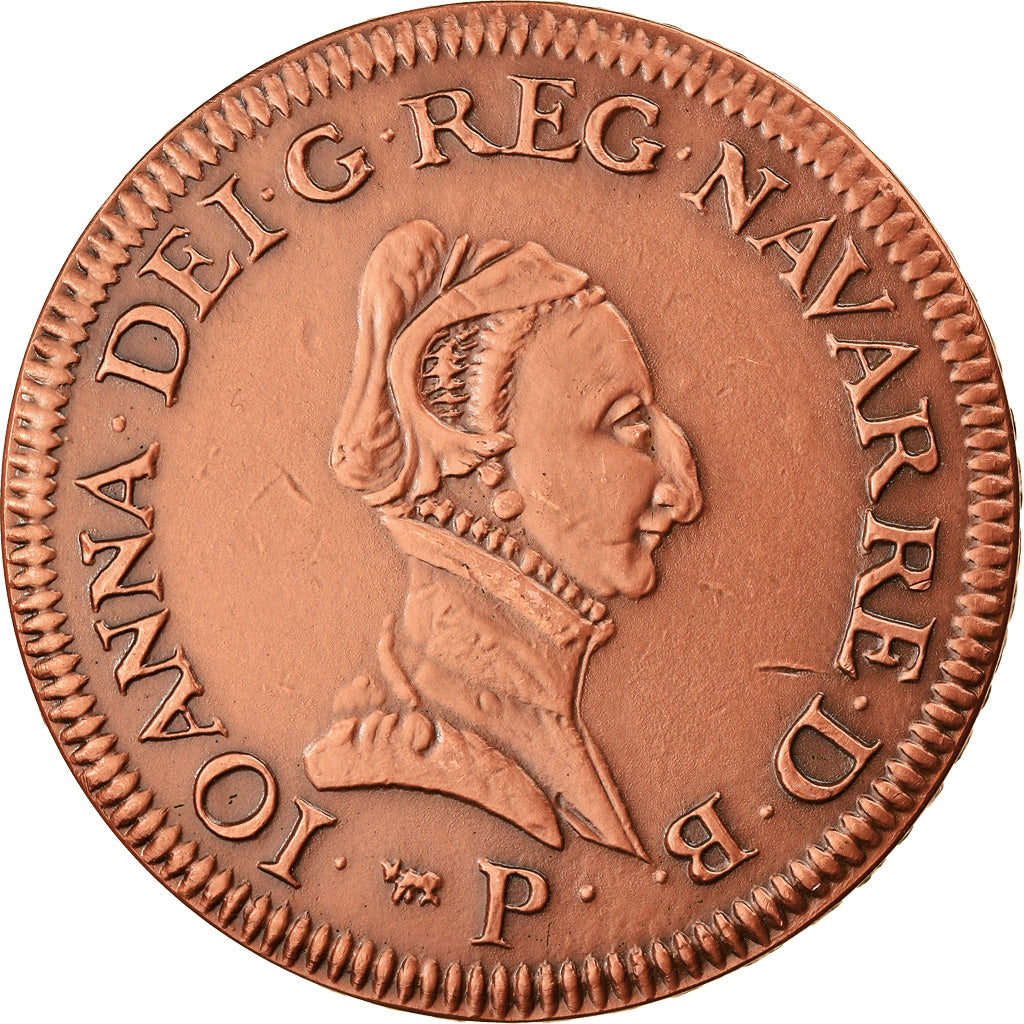 França, Medal, Reproduction, Teston, Navarre, Jeanne d'Albret, História, 1978