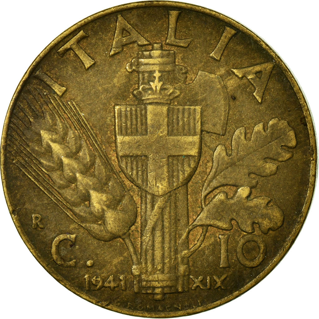 Coin, Italy, Vittorio Emanuele III, 10 Centesimi, 1941, Rome, VF(30-35)