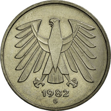 Coin, GERMANY - FEDERAL REPUBLIC, 5 Mark, 1982, Karlsruhe, EF(40-45)