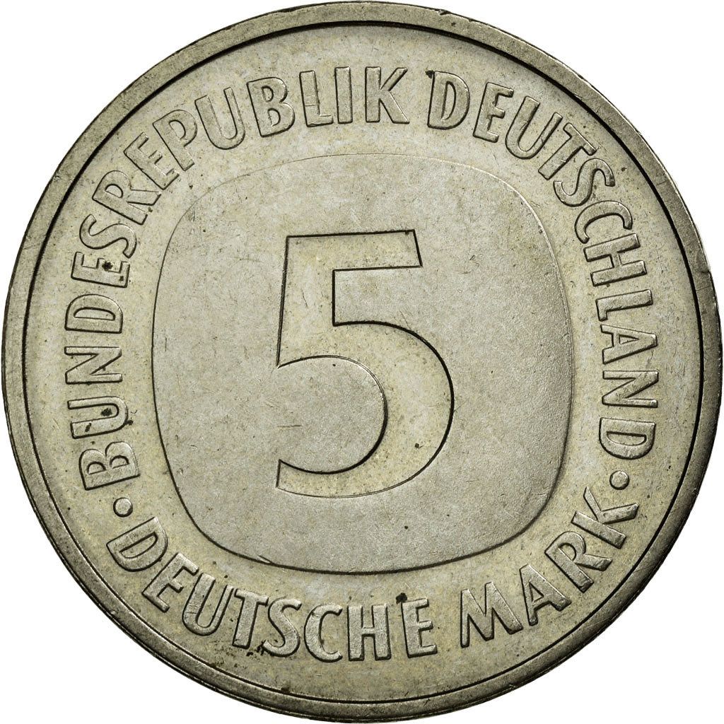 Coin, GERMANY - FEDERAL REPUBLIC, 5 Mark, 1982, Karlsruhe, EF(40-45)