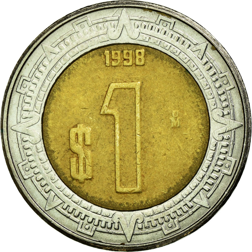 Moneta, Messico, Peso, 1998, Mexico City, MB+, Bi-metallico, KM:603