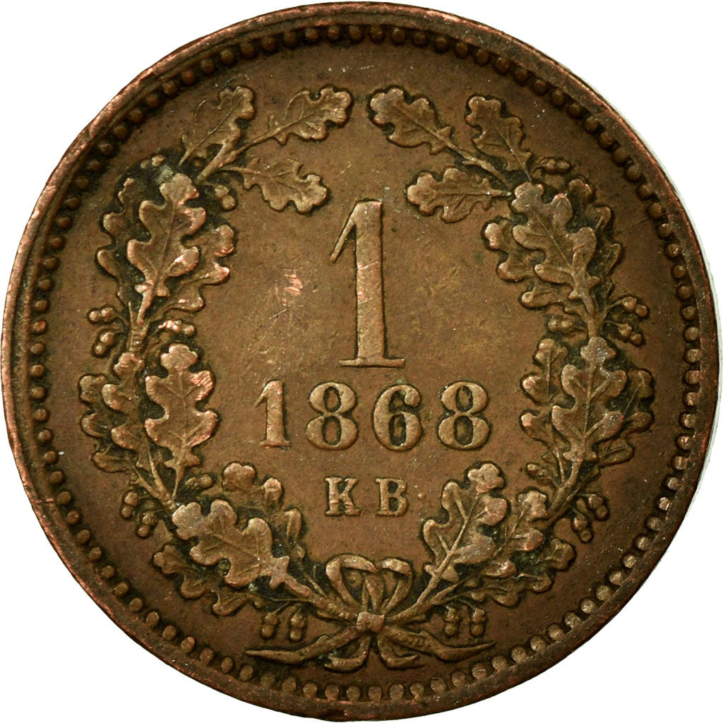 Coin, Hungary, Franz Joseph I, Krajczar, 1868, Kremnitz, EF(40-45), Copper