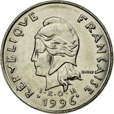 Moeda, Nova Caledónia, 10 Francs, 1996, Paris, AU(55-58), Níquel, KM:11