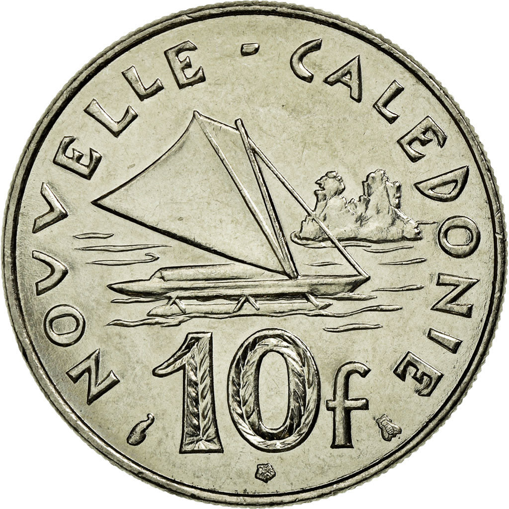 Moeda, Nova Caledónia, 10 Francs, 1996, Paris, AU(55-58), Níquel, KM:11