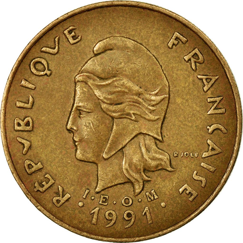 Moneta, Nuova Caledonia, 100 Francs, 1991, Paris, BB, Nichel-bronzo, KM:15