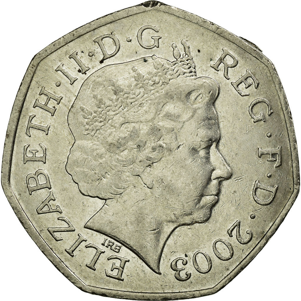 Coin, Great Britain, Elizabeth II, 50 Pence, 2003, EF(40-45), Copper-nickel